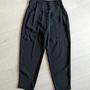 Frank & Oak black cropped tapered trousers 0 PETITE friendly